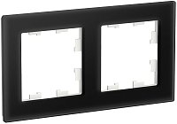 Рамка универсальная Systeme Electric AtlasDesign Nature 2-м. стекло черный